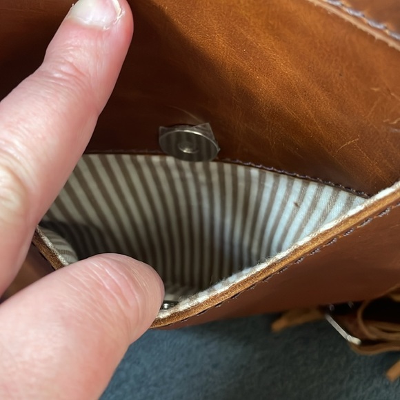 Daja Designs Brown Leather Bohemian Tote Bag with Detachable Crossover Strap - Picture 9 of 12